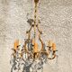 Retro bronze and crystal tassel chandelier - 6-light pendant lamp