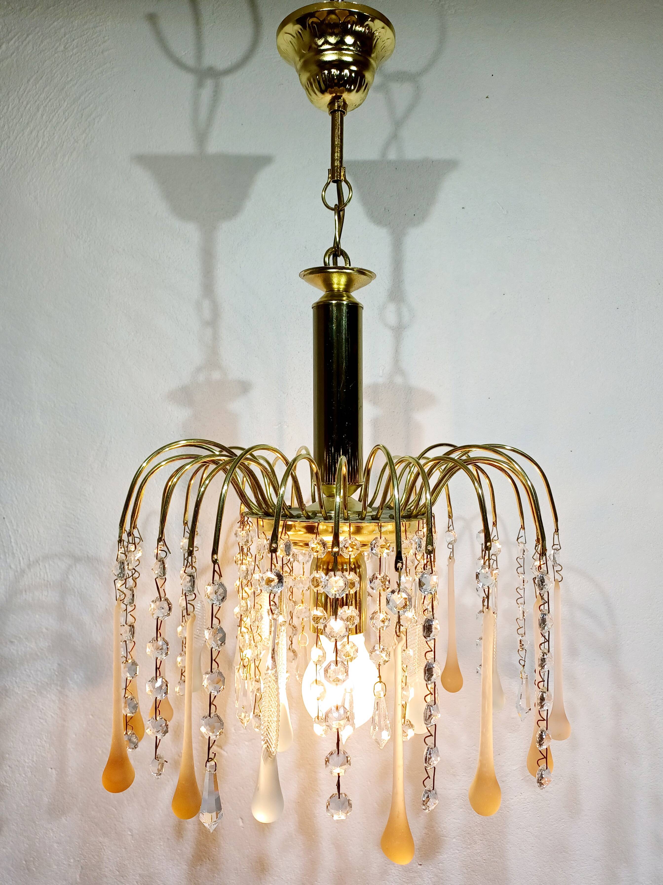 murano and crystal drops chandelier