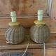 Pair of small ceramic lamps, dressed in rattan