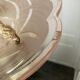 Art deco pink glass ceiling chandelier signed <Degue around 1930