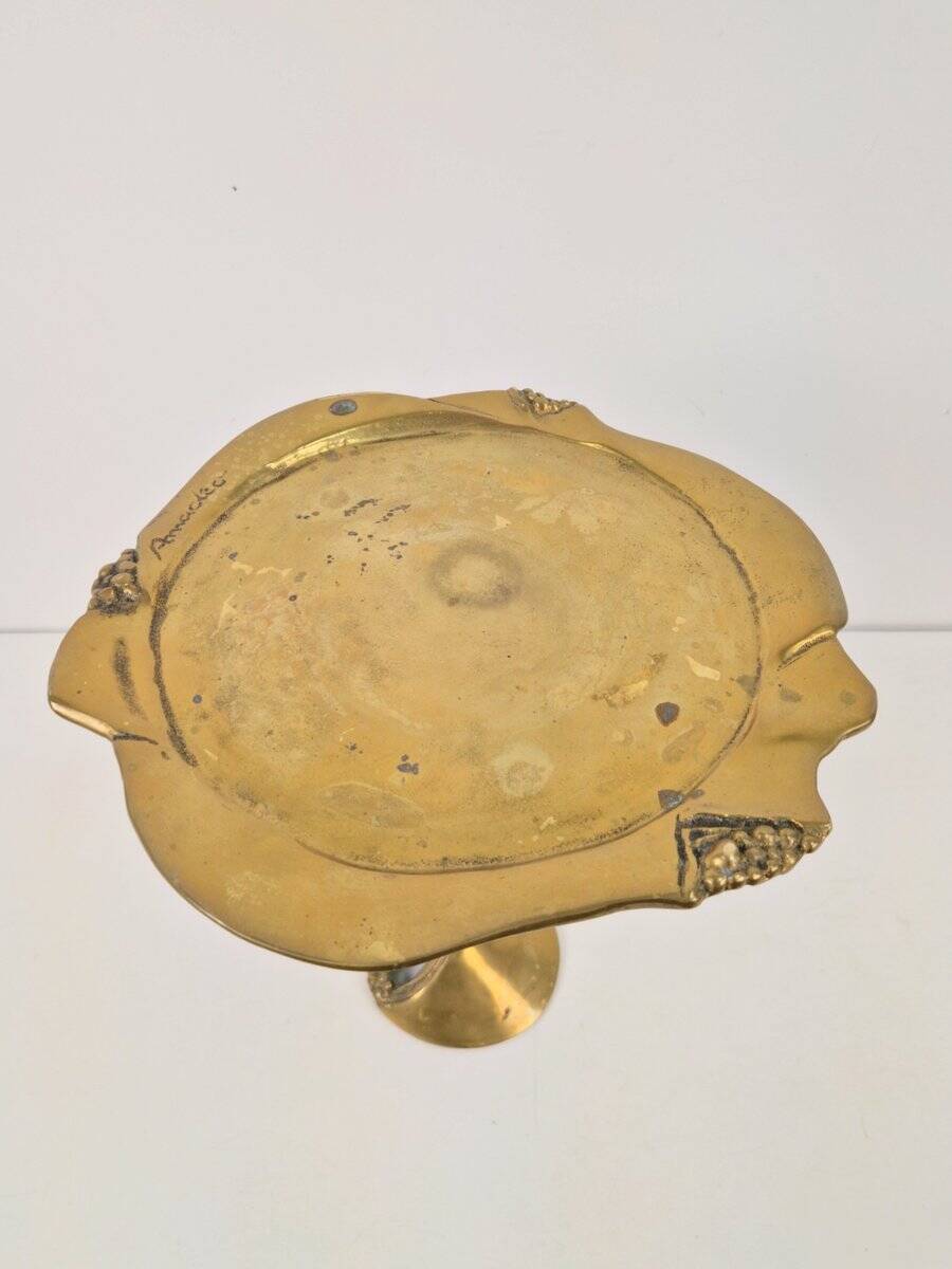 Brutalist Brass Amadeo Petit-Four Dish by Kurt Jesch for Fratelli Tonini, 1970s