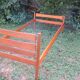 single bed in blond oak from the 50s and 60s