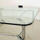 Glass and chrome metal coffee table, Italy 1970s