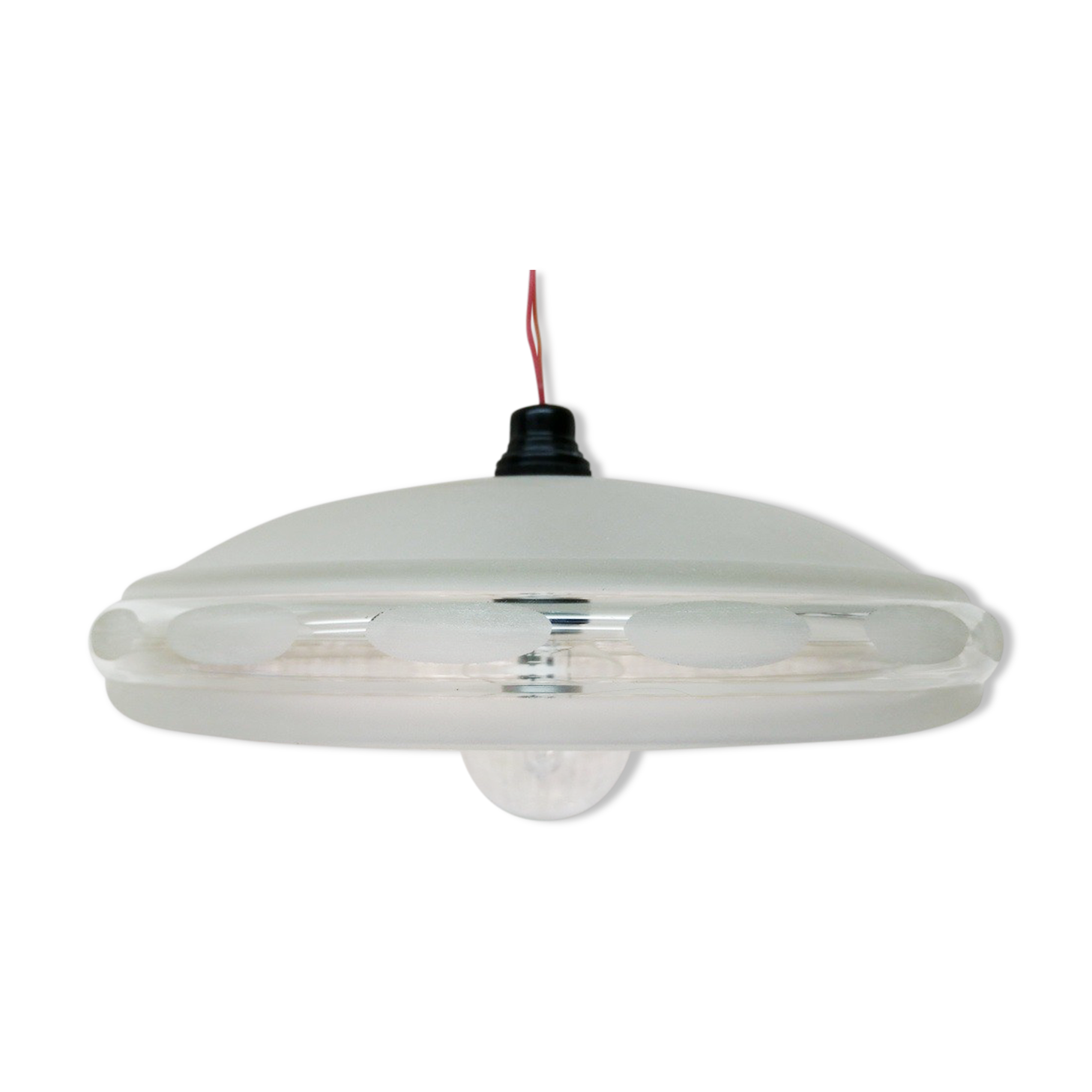 Old vintage Abat day chiseled glass hanging