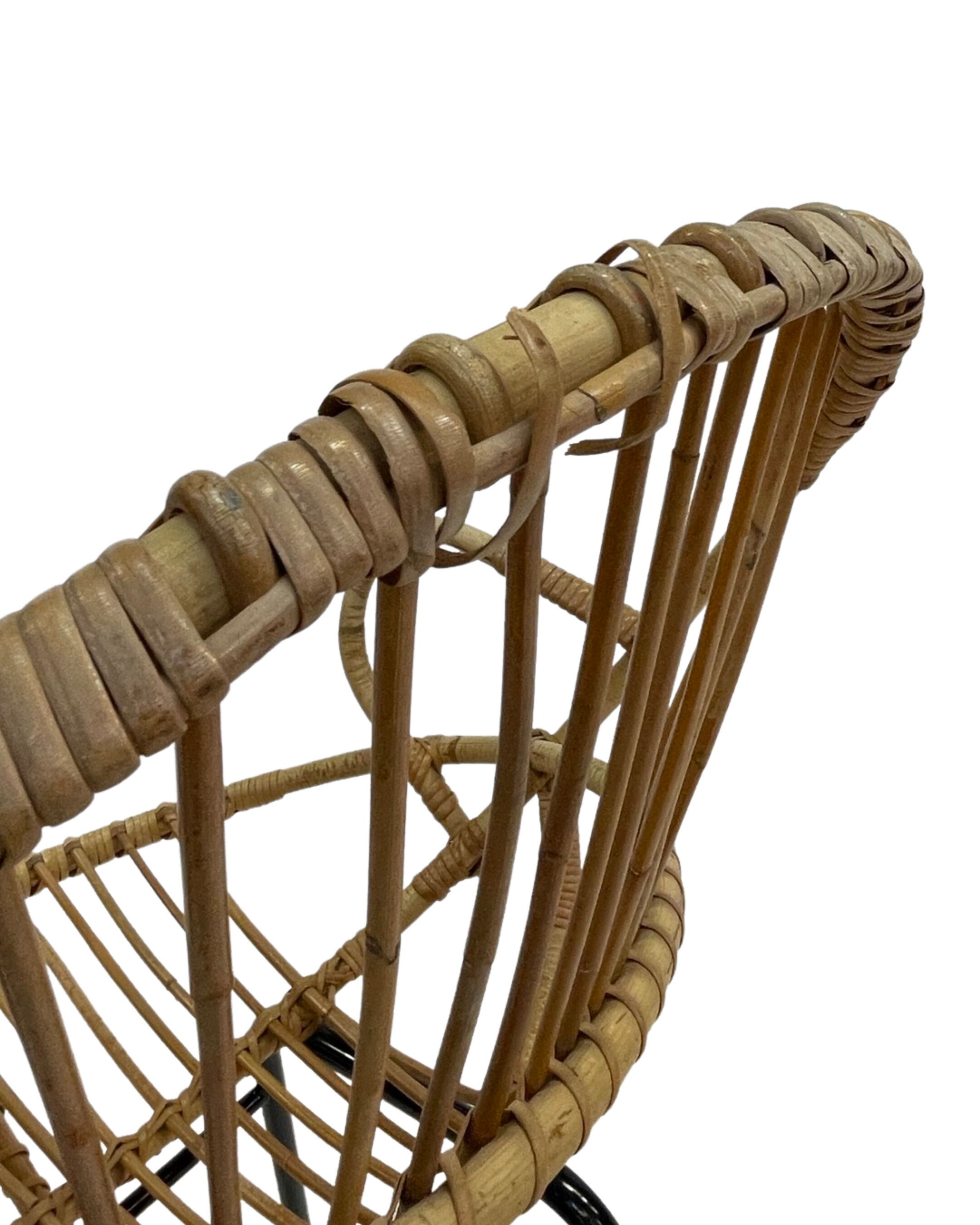 Rattan chair by Dirk van Sliedregt Rohe Noordwolde 1960 in the Netherlands