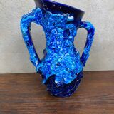 Vallauris blue brutalist vase