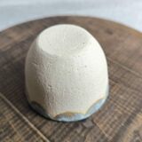 Tasse en céramique grès artisanale brut émaillée bleue