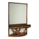 Antique console with a walnut mirror and green marble, Italy, 20th century.