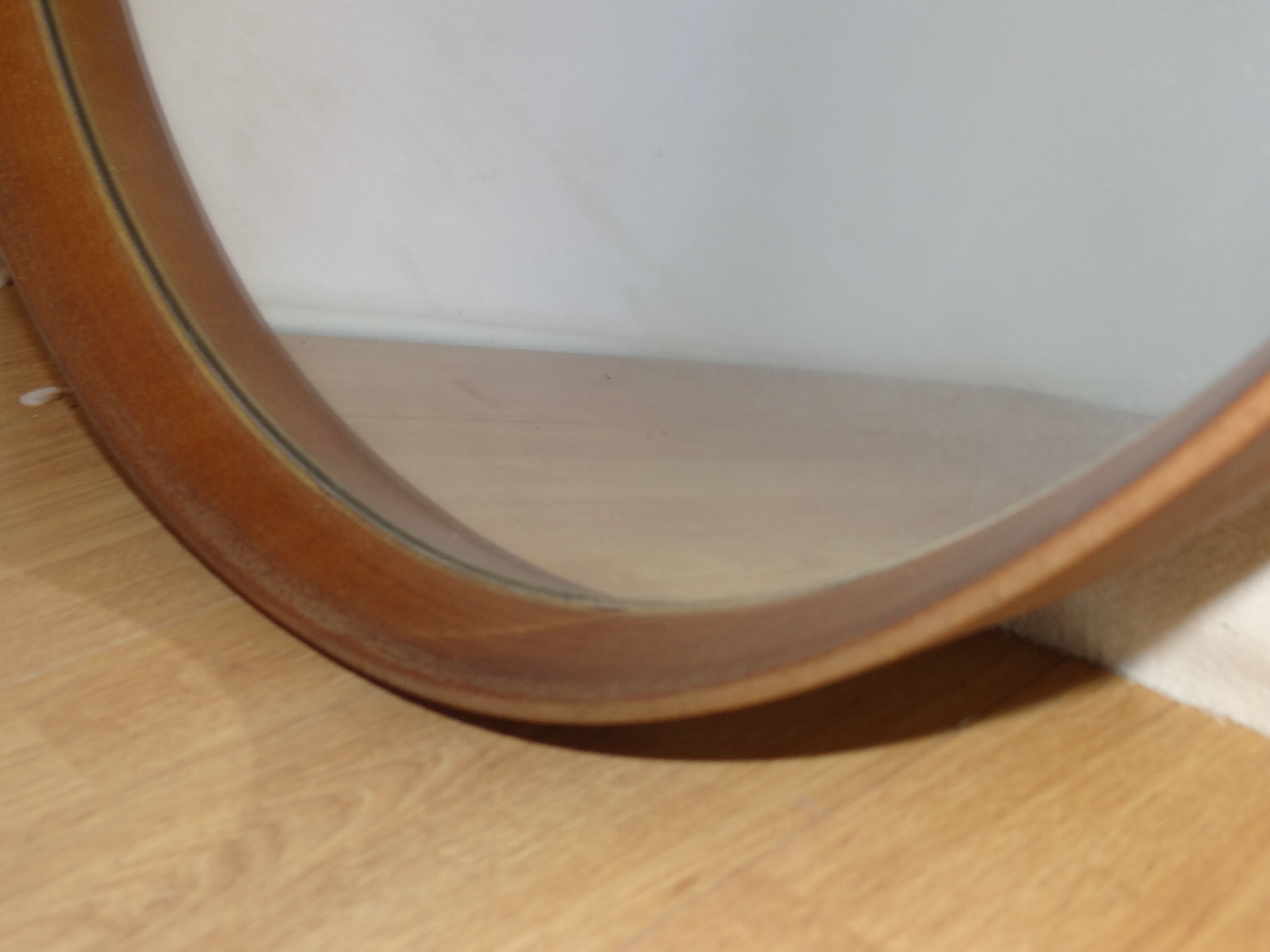 Mirror, 1960s, teak mount