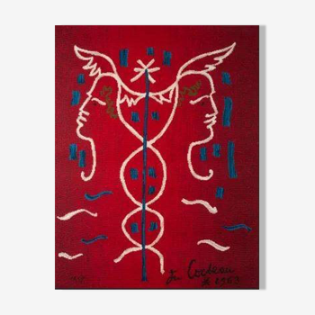 “The Caduceus” tapestry based on a cartoon by Jean Cocteau (1889-1963)