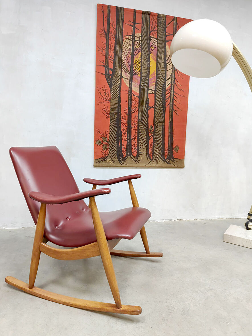 Vintage dutch design rocking chair Louis Van Teeffelen, Webe