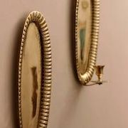 Vintage Swedish Oval Wall Sconces in Brass