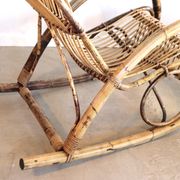 Rocking chair in bamboo and rattan, 1950