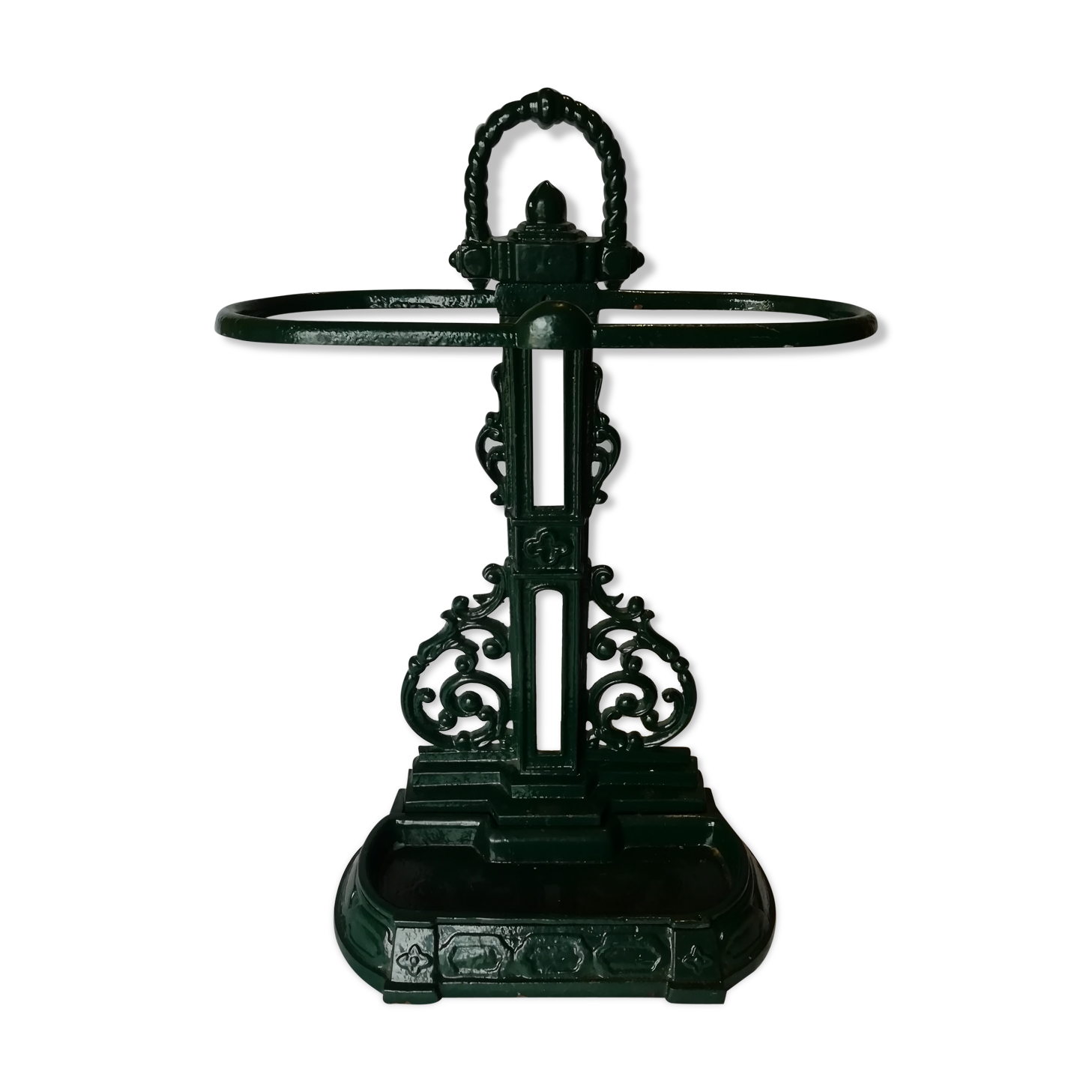 Green emailed cast iron umbrella door