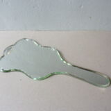 Hand glass mirror beveled art deco 13x28cm