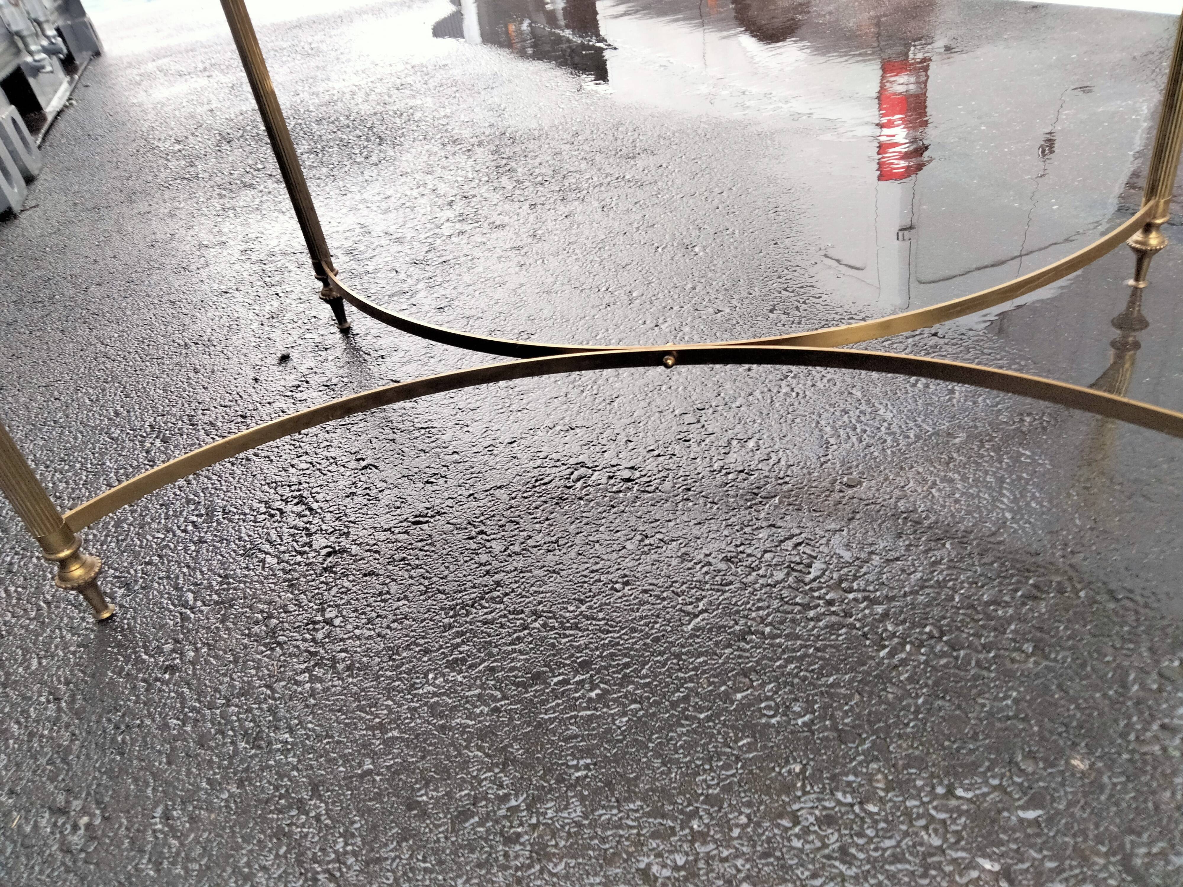 Old vintage gilded side table with marble top