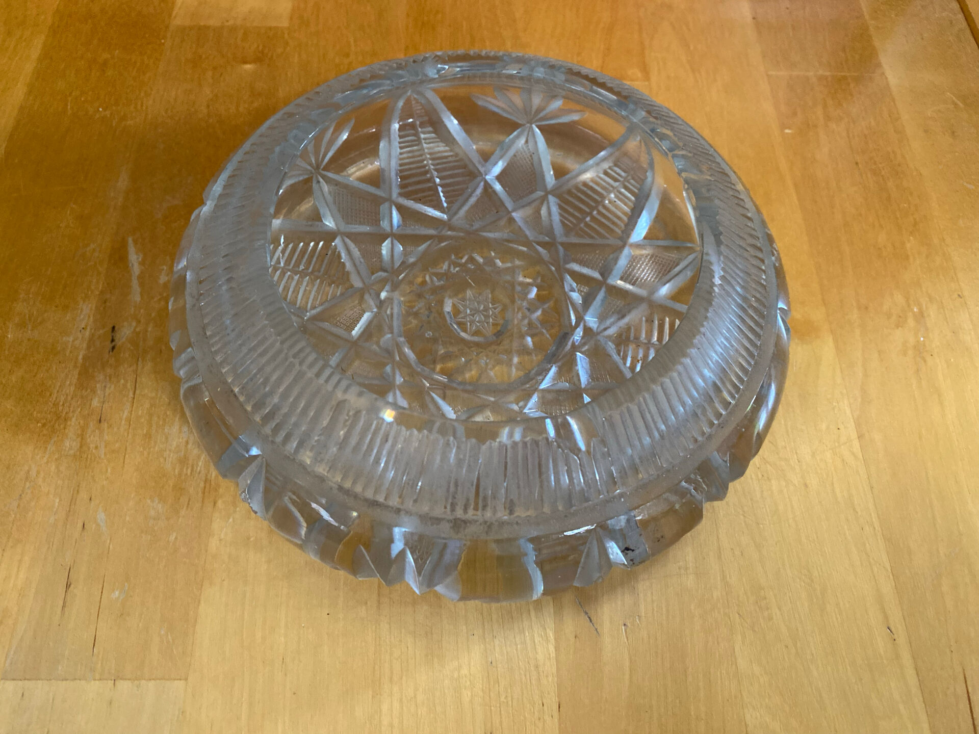Vintage Cut Crystal Ashtray Saint Louis Style #E081