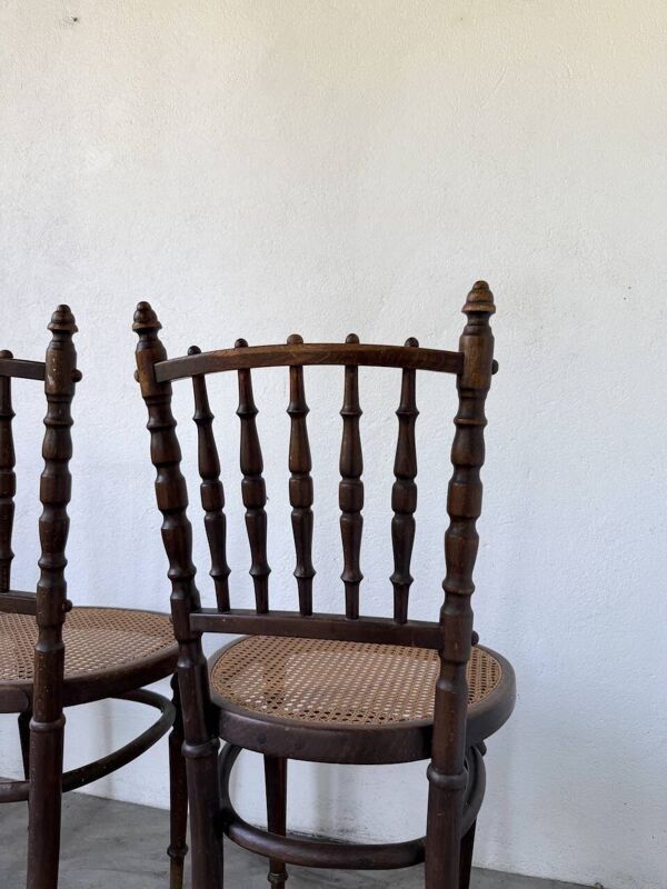 Série 4 chaises bistrot cannage Fischel n019