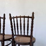 Série 4 chaises bistrot cannage Fischel n019