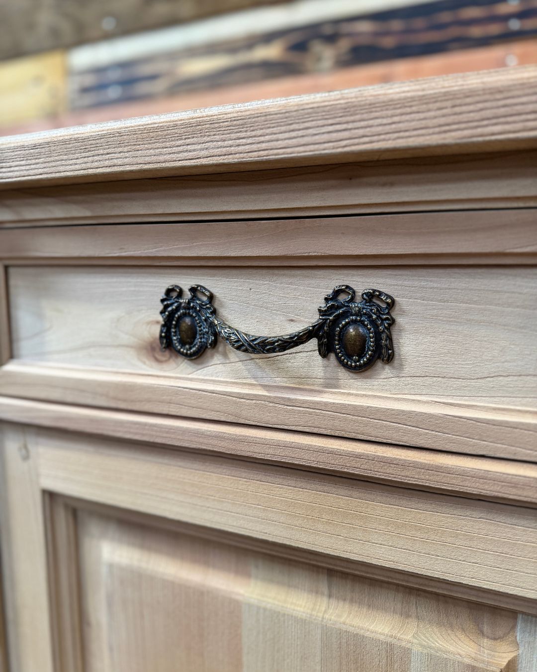 Aero-sanded cherry wood enfilade
