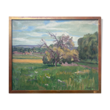 Tableau HST "Le poirier route d'Evreux" par Léon Gaudeaux (1893 / 1947)