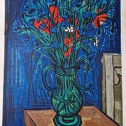 Isis Kischka (1908-1973) - Colour lithograph - Bouquet of flowers