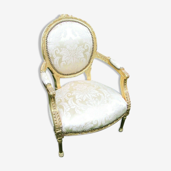 Louis XV style chair - fabric and gilded wood