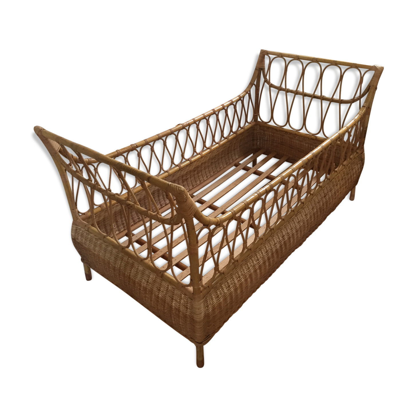 1950s rattan bed