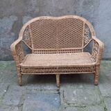 Ensemble de jardin en rotin Peacock banquette  et fauteuil