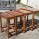 Series of 4 wooden trundle tables with mother-of-pearl inlays, Orient XXth