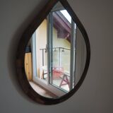 Miroir vintage goutte d’eau chromé – design rétro chic
