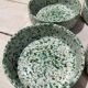 Four spotted green ramekins