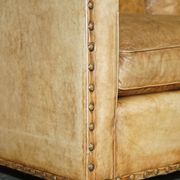 Edwardian Style Leather Two-Seater Sofa with Studs