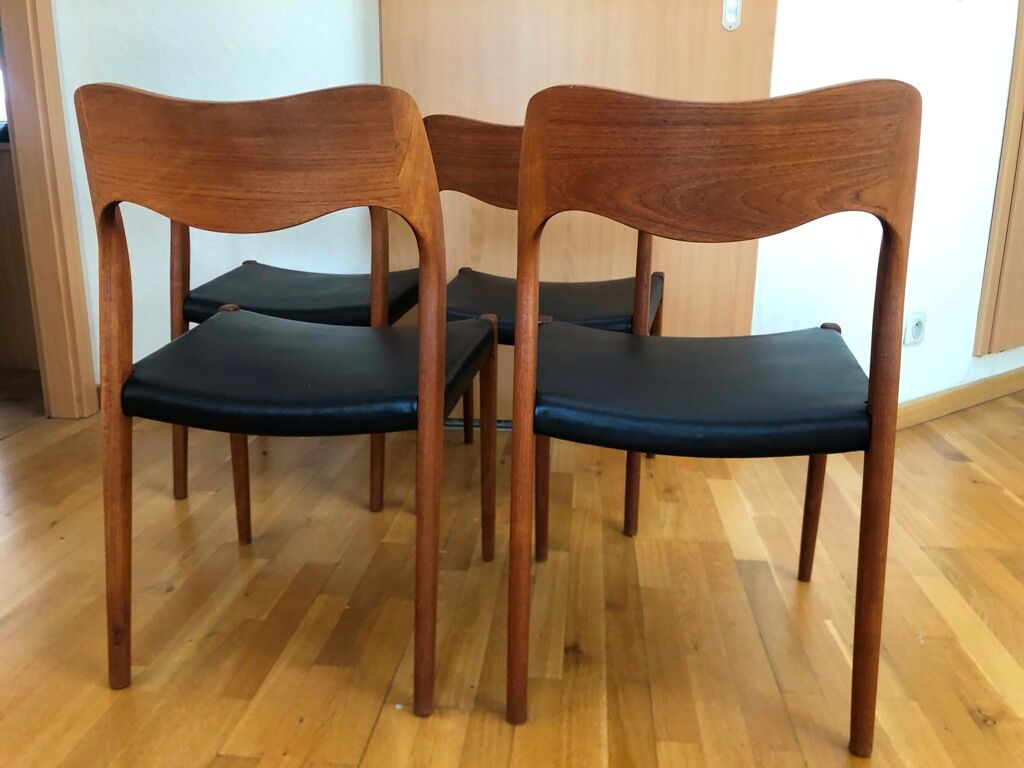 4 Danish jlmoller chairs from the 50s