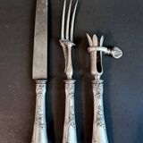 Nécessaire à gigot en métal argenté de style Rocaille