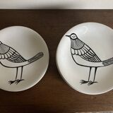 Set of 10 plates by Picault himself bird 1960