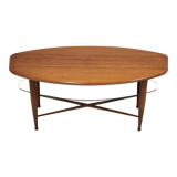 Scandinavian coffee table in teak & glass 1960 vintage