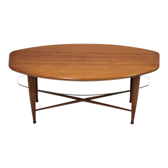 Scandinavian coffee table in teak & glass 1960 vintage