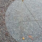 Florent Lasbleiz vintage coffee table in glass and metal