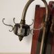 Vintage coat rack mid-century wooden rack with metal hooks, 55 × 40 × 92 cm