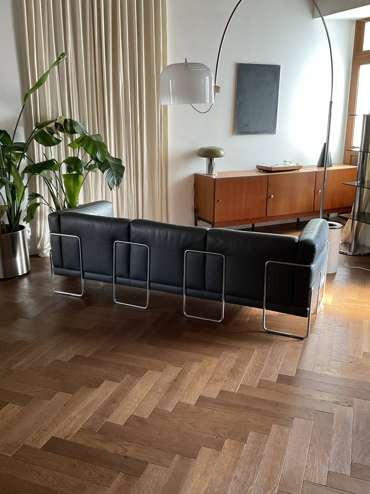3-seater leather sofa Pen Club by Kwok Hoï Chan Steiner