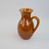 Pichet jaune ocre en céramique signé Félix Céram Vallauris circa 1960