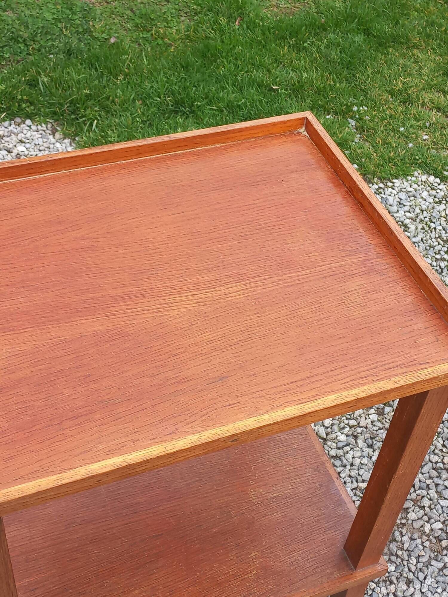 Pair of vintage 50s oak side tables