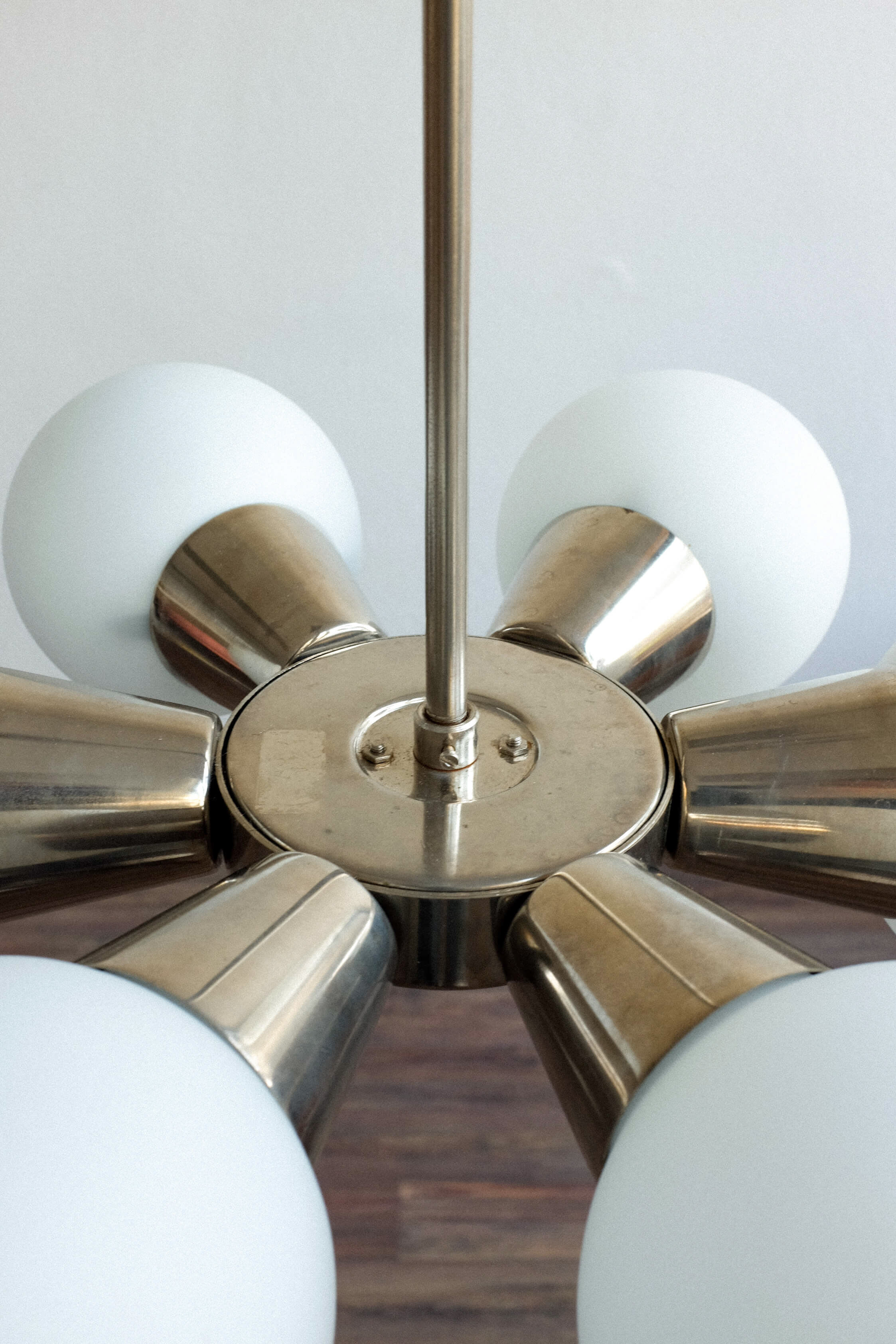 Silver Sputnik chandelier by Jaroslav Bejvl for Kamenický Šenov, 1970s