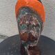 Flamed glazed ceramic slip vase molded pearly vintage vallauris