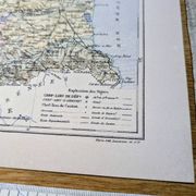 Map of Pyrénées-Orientales, 1889. Authentic Vintage.