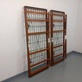 Pair of vintage stackable daybeds in oak wood and metal from the 60s