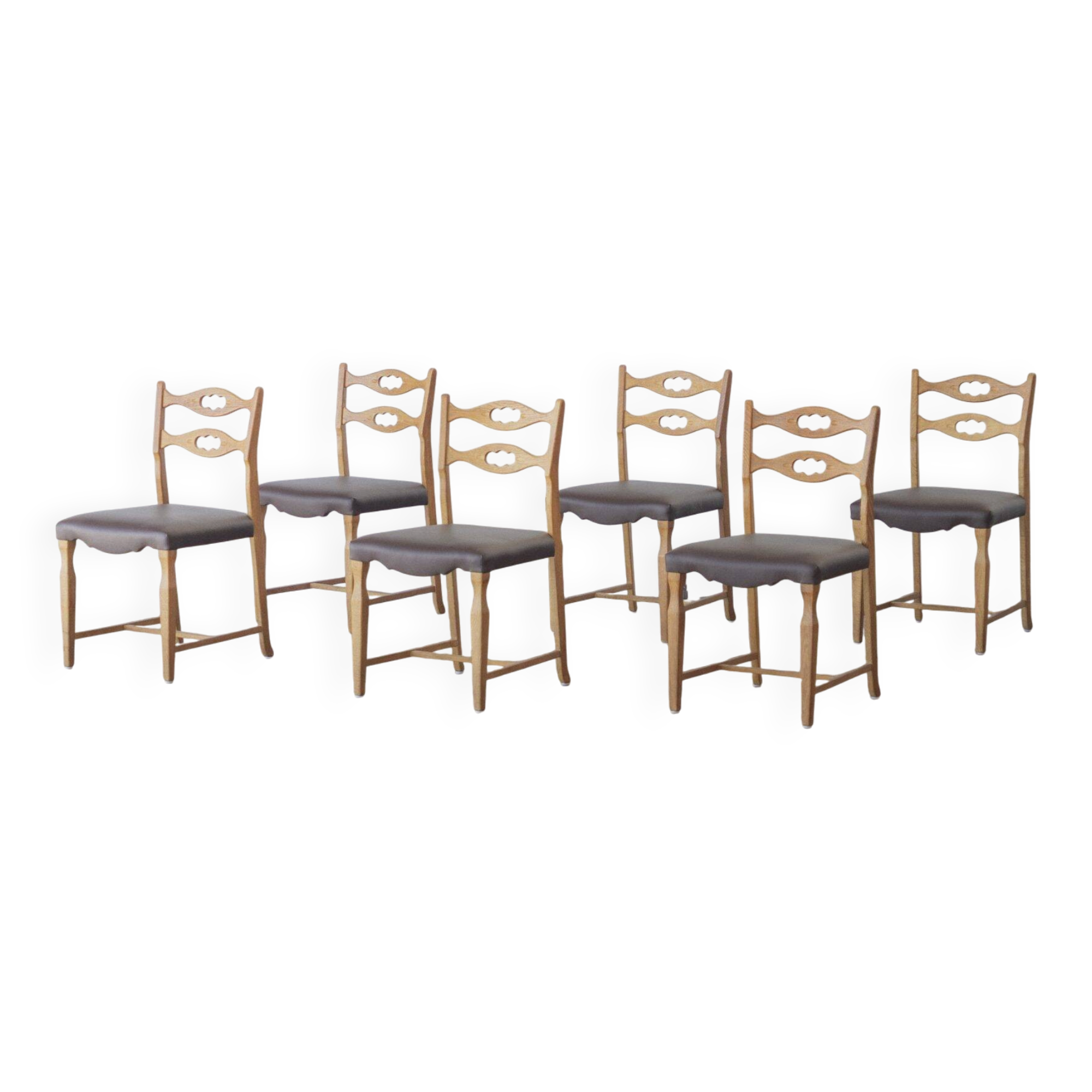 Henning Kjærnulf, chaise de salle à manger (ensemble de six)