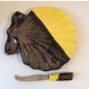 Vintage yellow and black cheese board by Luc Vallauris