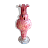 Art deco baluster vase, blood-red speckled Clichy glass